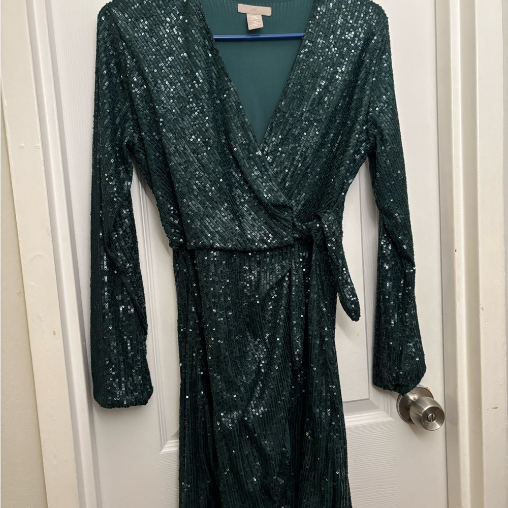 H&M Sequin Wrap Dress